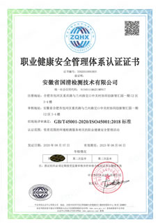 国清职业健康体系认证证书